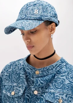 BASEBALL CAP IN ROSE PRINT DENIM