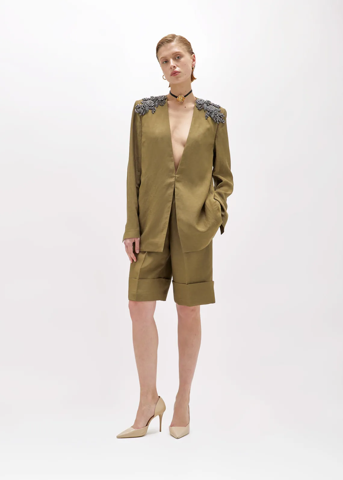 BERMUDA SHORTS IN LINEN BLEND