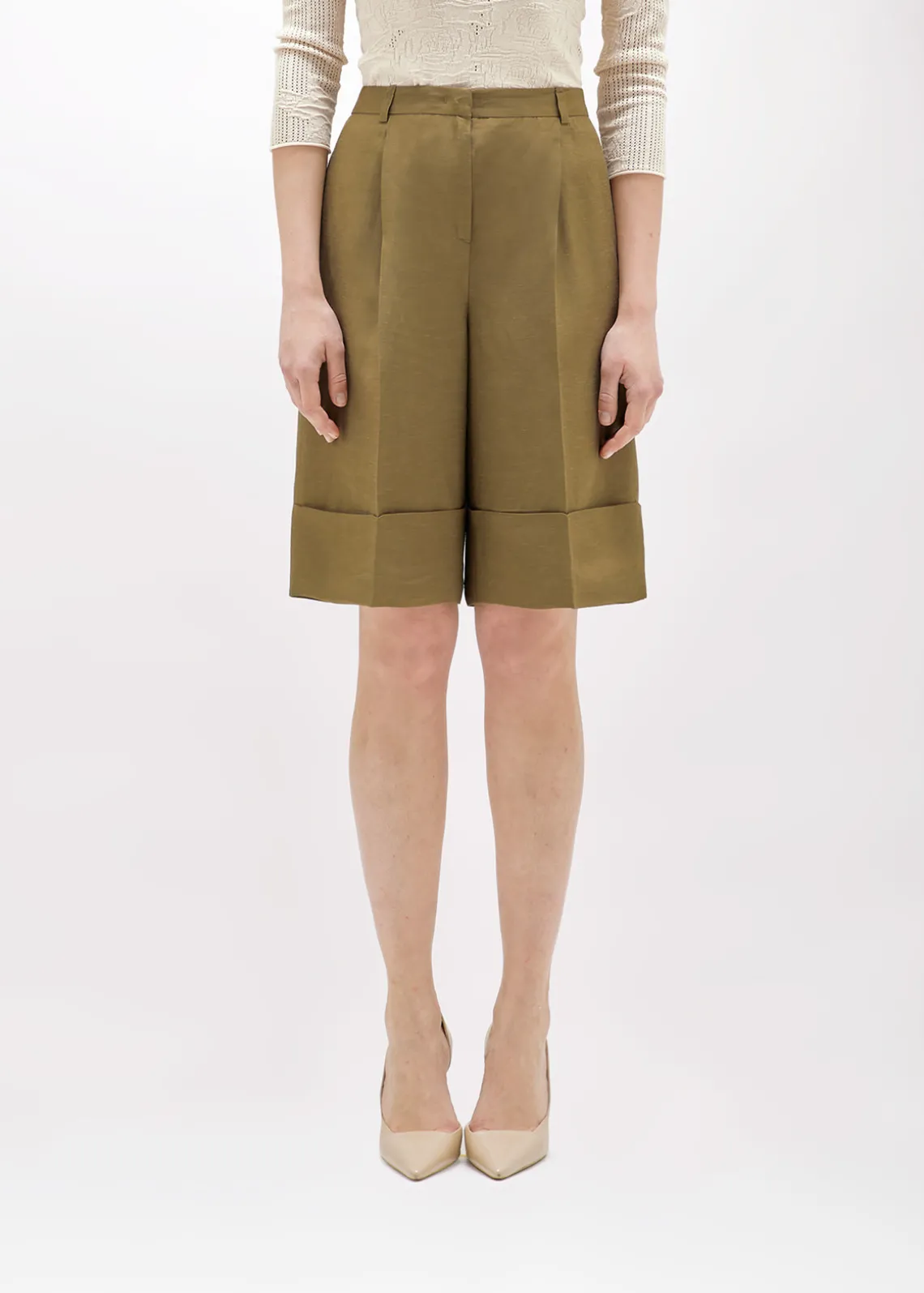 BERMUDA SHORTS IN LINEN BLEND