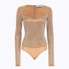 Bodysuit in tulle with rhinestones