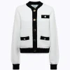 BOUCLÉ KNIT JACQUARD BOMBER JACKET