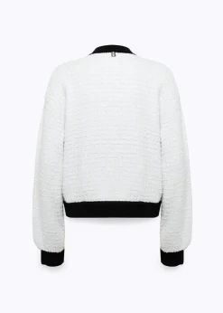 BOUCLÉ KNIT JACQUARD BOMBER JACKET