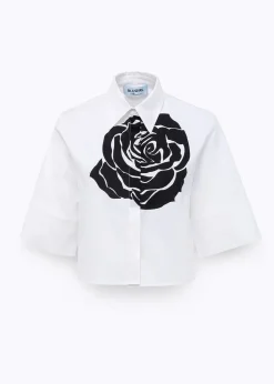 BOXY FIT SHIRT IN ROSE PRINT POPLIN