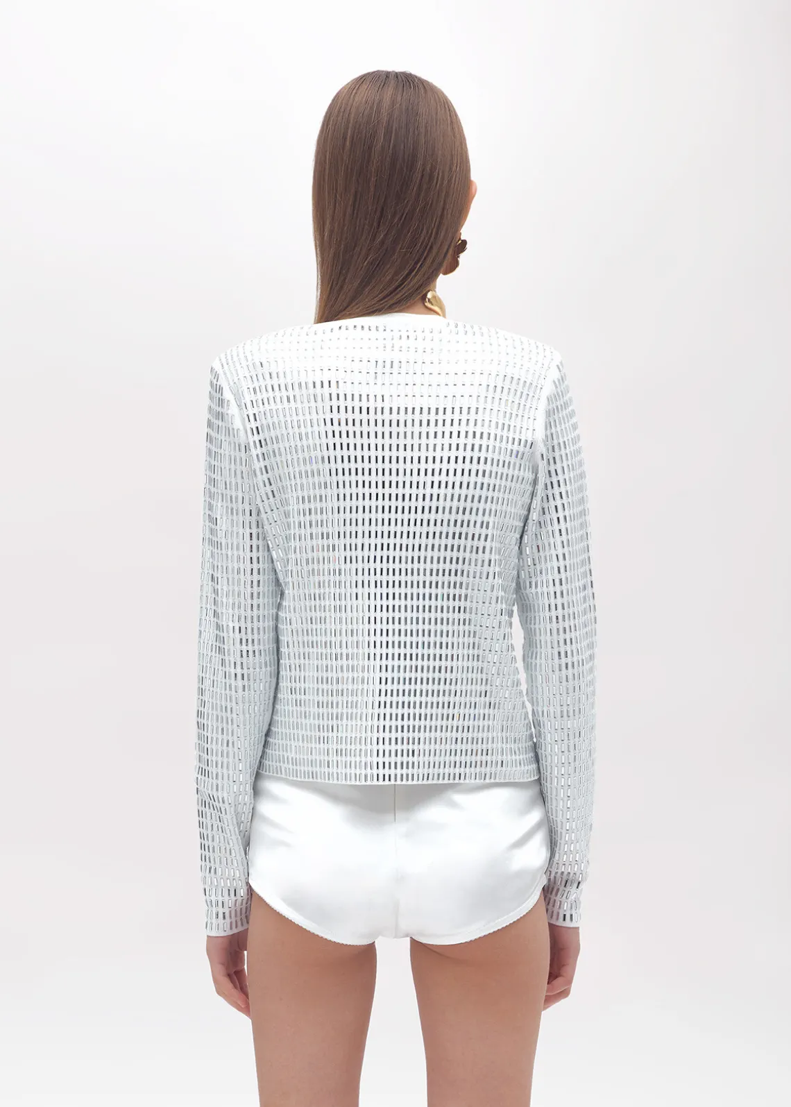 CARDIGAN AND TOP WITH BAGUETTE CRYSTAL DECORATIONS
