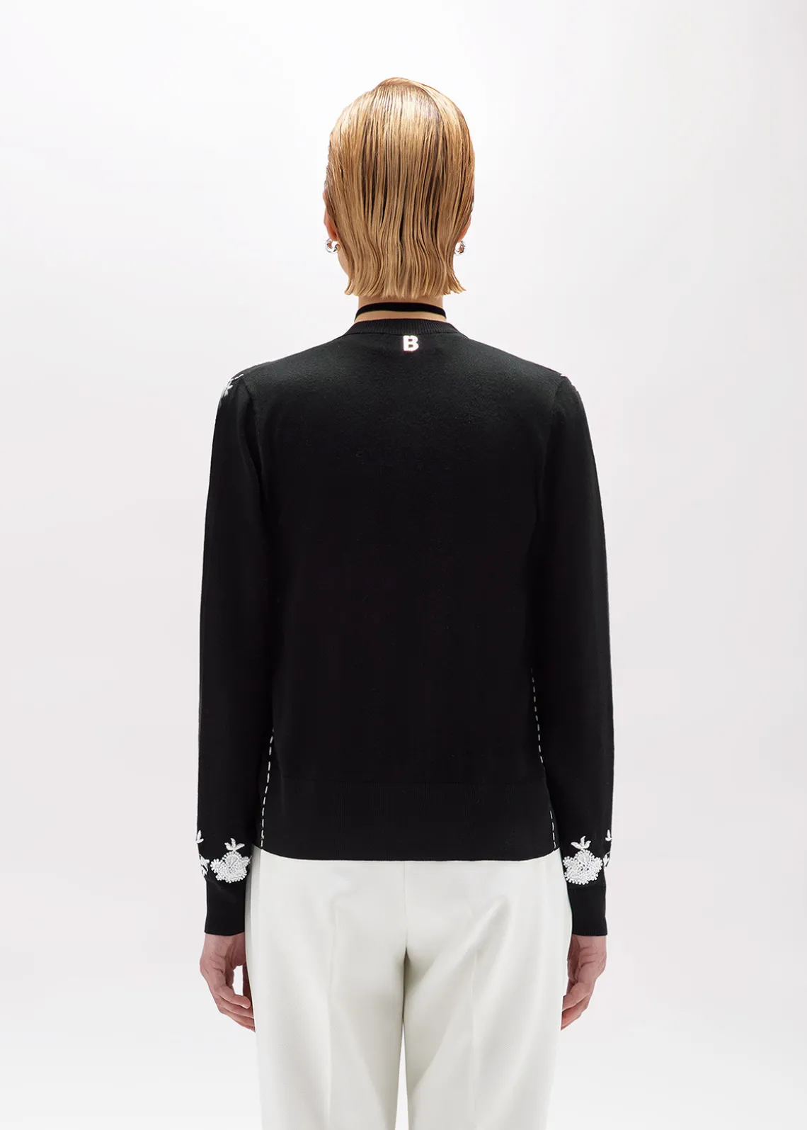 CARDIGAN AND TOP WITH FLORAL EMBROIDERY AND CORAL BEAD DETAILS