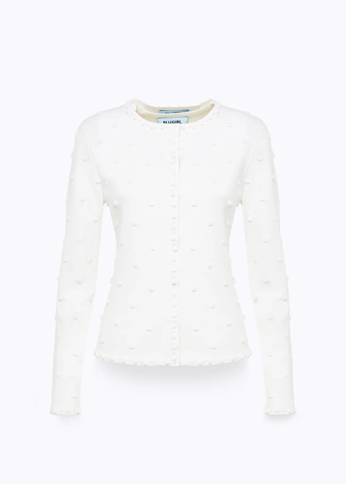 CARDIGAN AND TOP WITH ROSE EMBROIDERY AND CORAL BEAD DETAILS