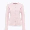 CARDIGAN AND TOP WITH ROSE EMBROIDERY AND CORAL BEAD DETAILS