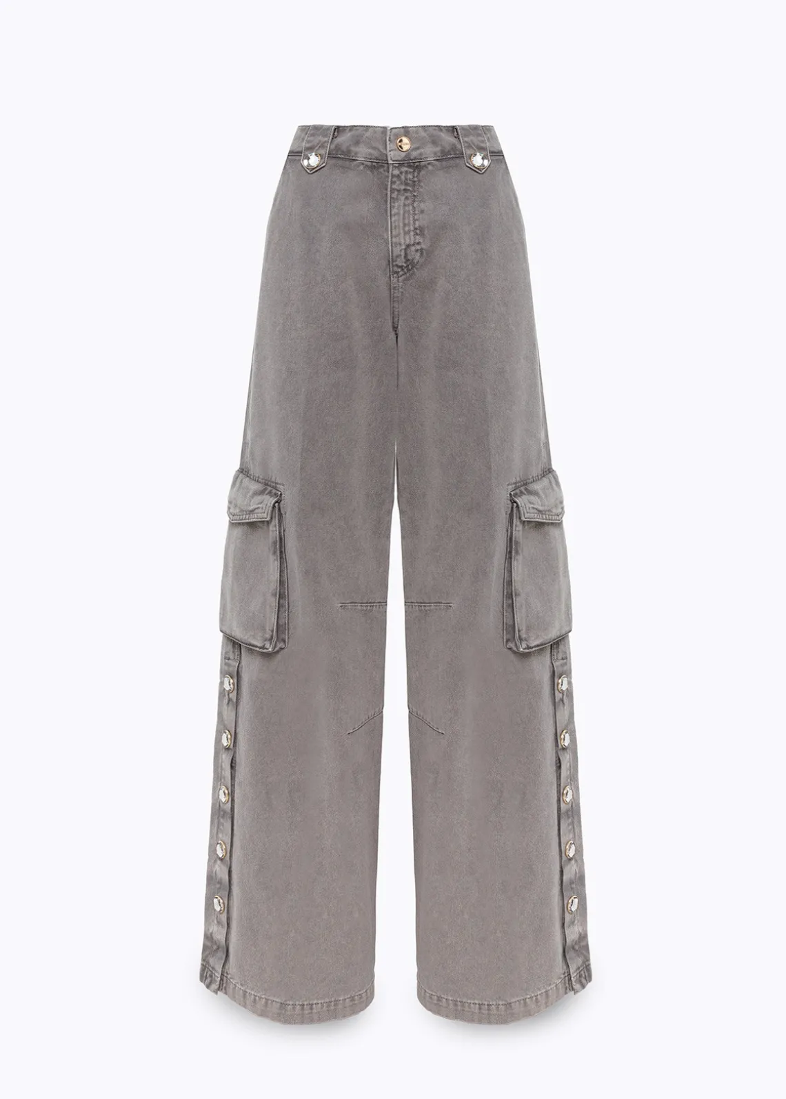 CARGO PANTS IN DRILL WITH SLITS