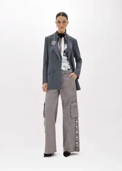 CARGO PANTS IN DRILL WITH SLITS