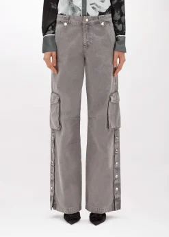 CARGO PANTS IN DRILL WITH SLITS