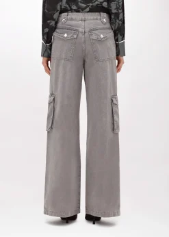 CARGO PANTS IN DRILL WITH SLITS