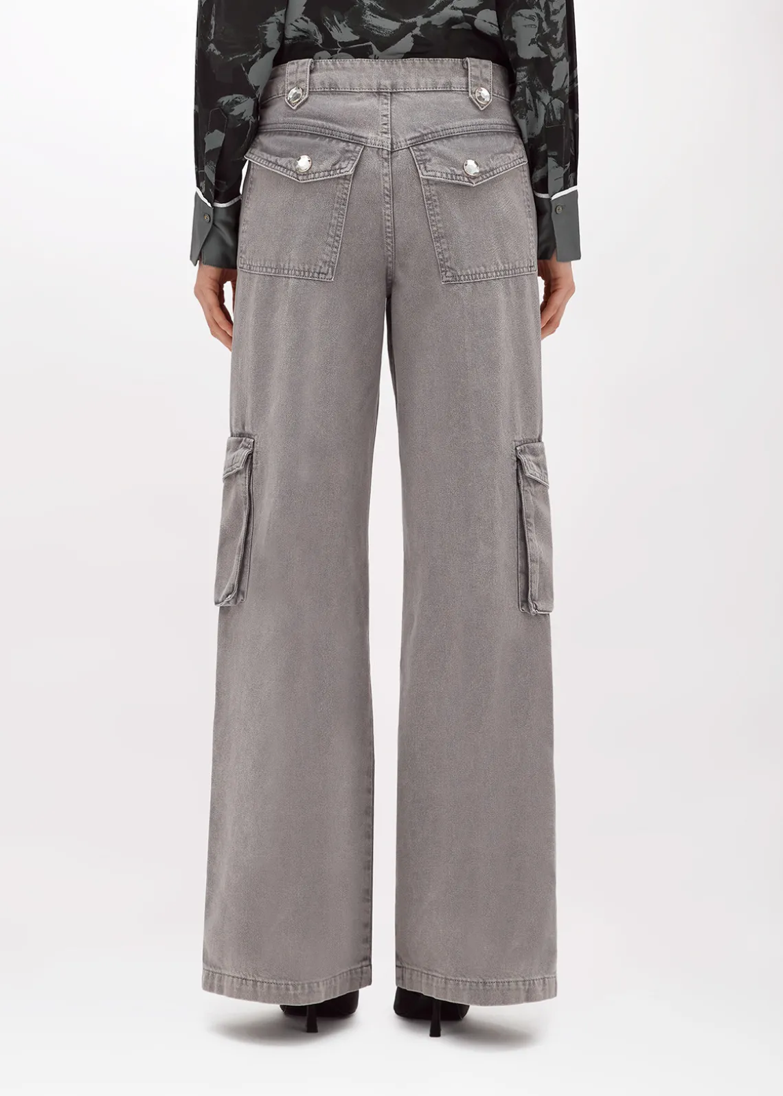 CARGO PANTS IN DRILL WITH SLITS
