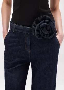 CIGARETTE JEANS IN DENIM WITH BELT