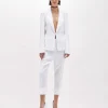 CIGARETTE PANTS IN LINEN BLEND