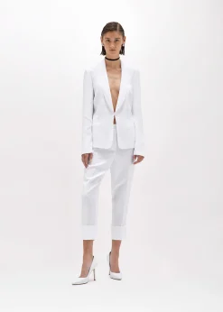 CIGARETTE PANTS IN LINEN BLEND