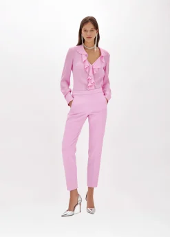 Cigarette pants in stretch crêpe