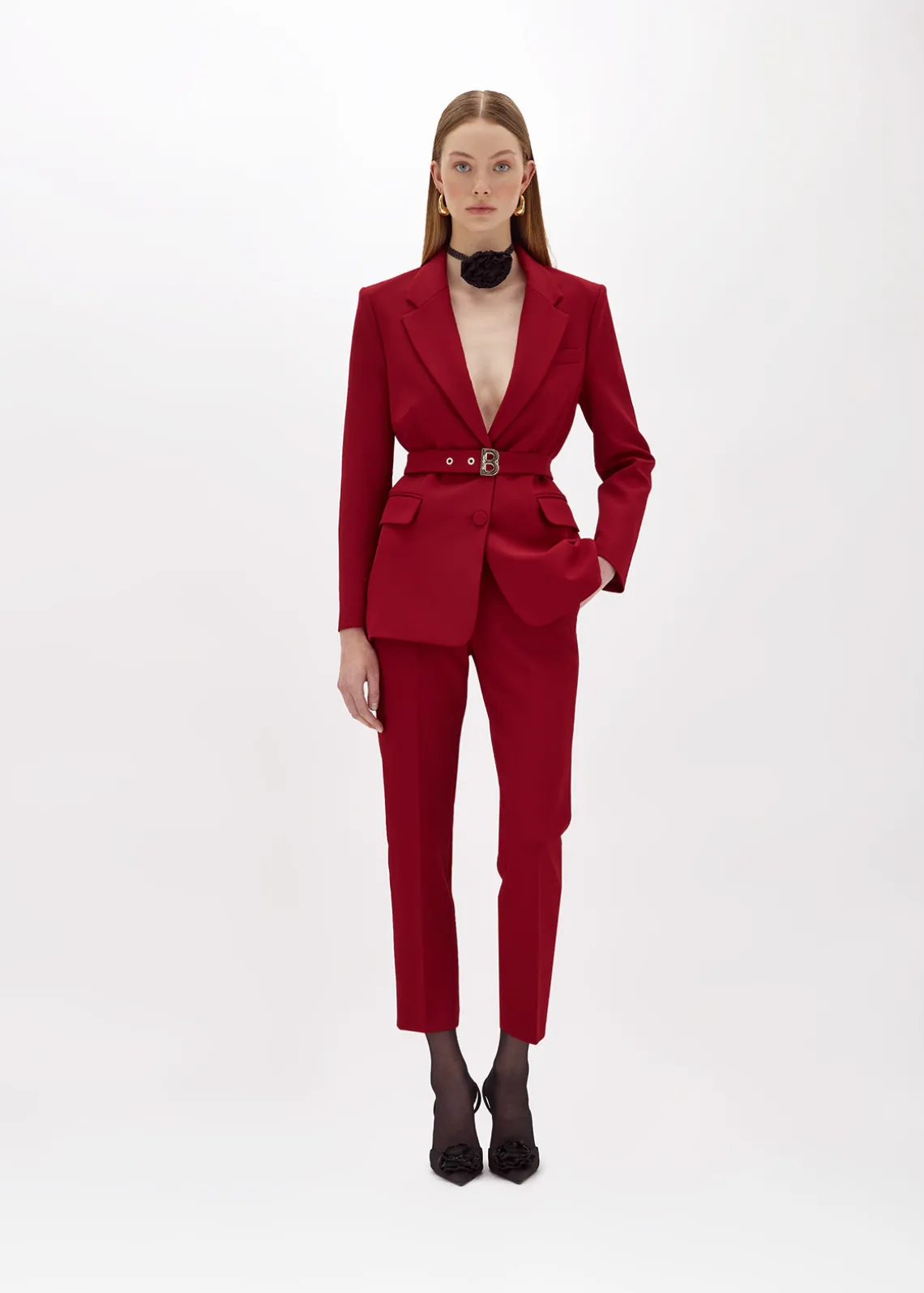CIGARETTE PANTS IN STRETCH CRÊPE