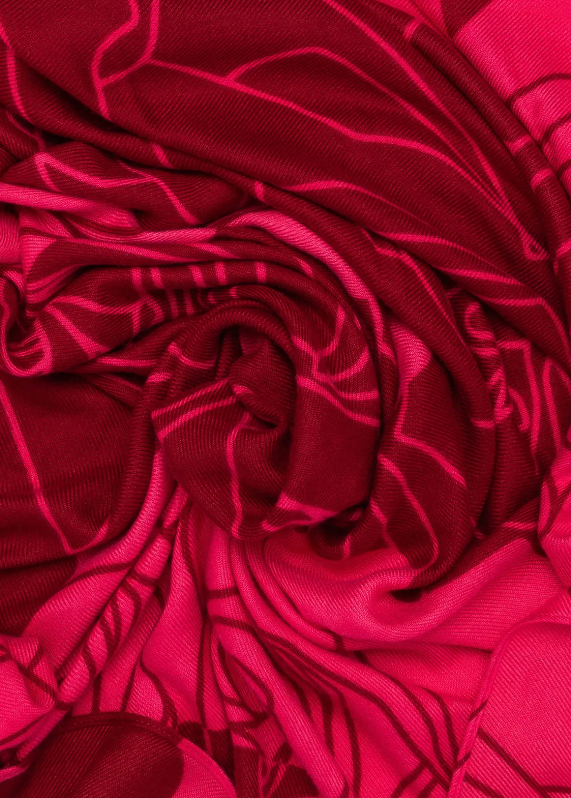 COLOR BLOCK STOLE WITH ROSES