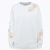 COTTON-BLEND SWEATSHIRT WITH MACRAMÉ DETAILS