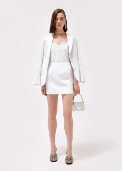 CREPE BLAZER JACKET WITH RHINESTONES