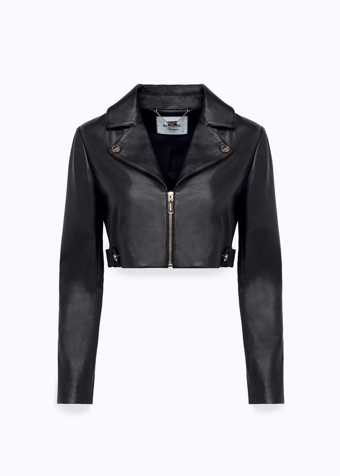 CROPPED LEATHER BIKER JACKET