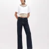 CROPPED T-SHIRT WITH EMBROIDERY AND LACE TOP