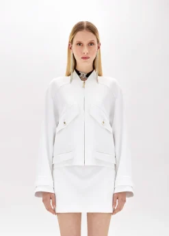 Crêpe Bomber jacket with maxi pockets