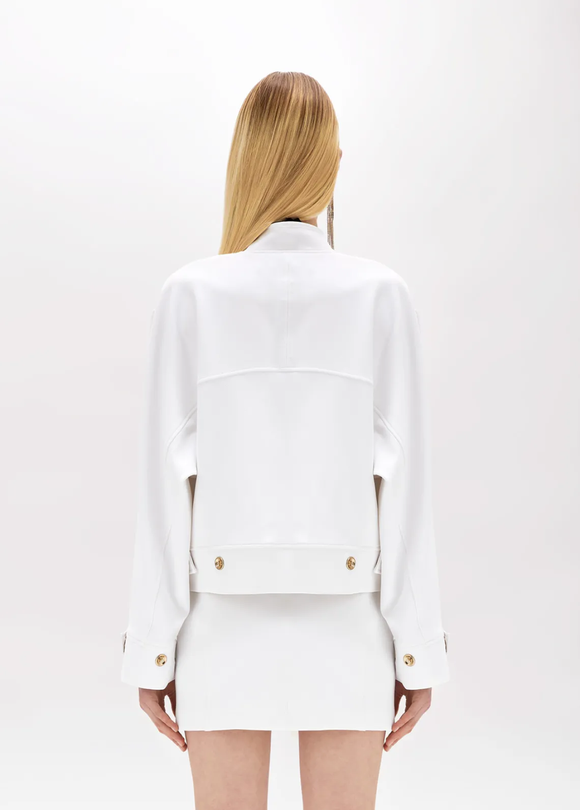 Crêpe Bomber jacket with maxi pockets