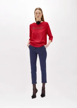 CRÊPE DE CHINE BLOUSE WITH LOGO