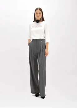 CRÊPE DE CHINE BLOUSE WITH LOGO