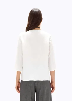 CRÊPE DE CHINE BLOUSE WITH LOGO