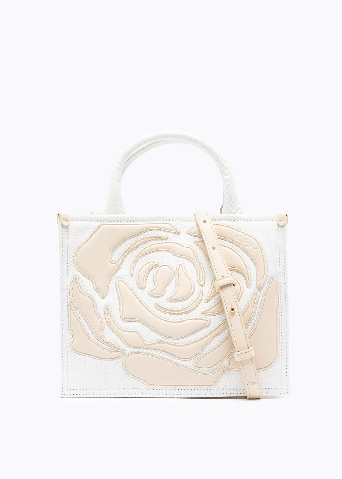 DENIM BAG WITH ROSE
