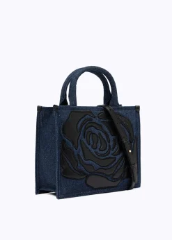 DENIM BAG WITH ROSE