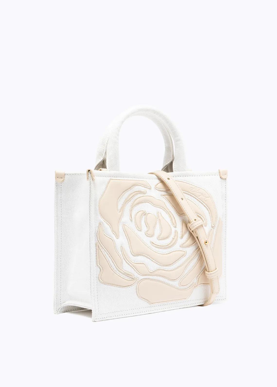 DENIM BAG WITH ROSE