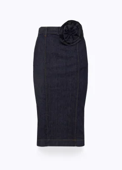 DENIM PENCIL SKIRT WITH BELT