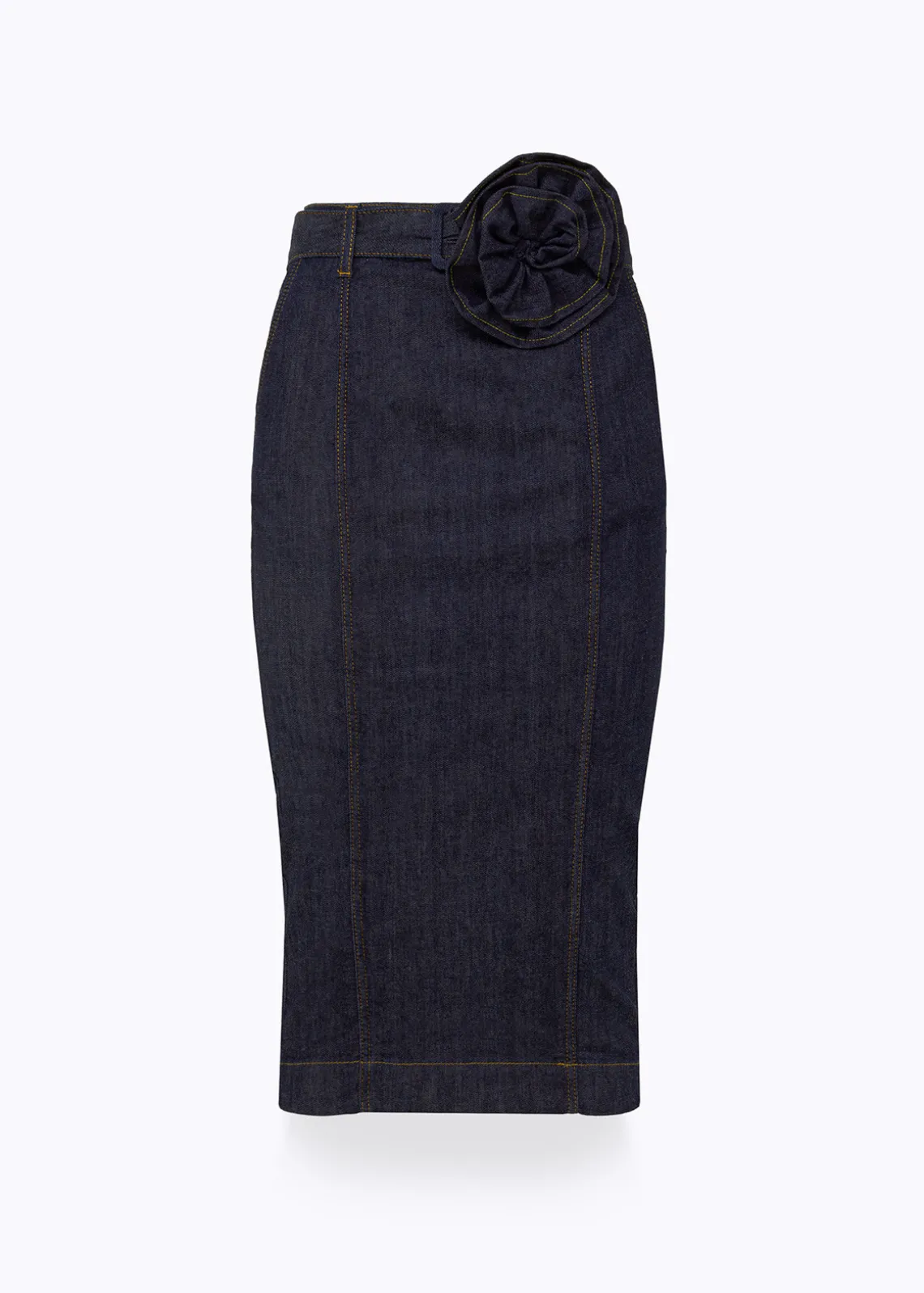 DENIM PENCIL SKIRT WITH BELT