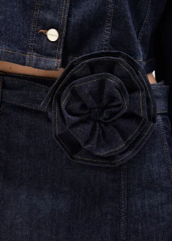 DENIM PENCIL SKIRT WITH BELT