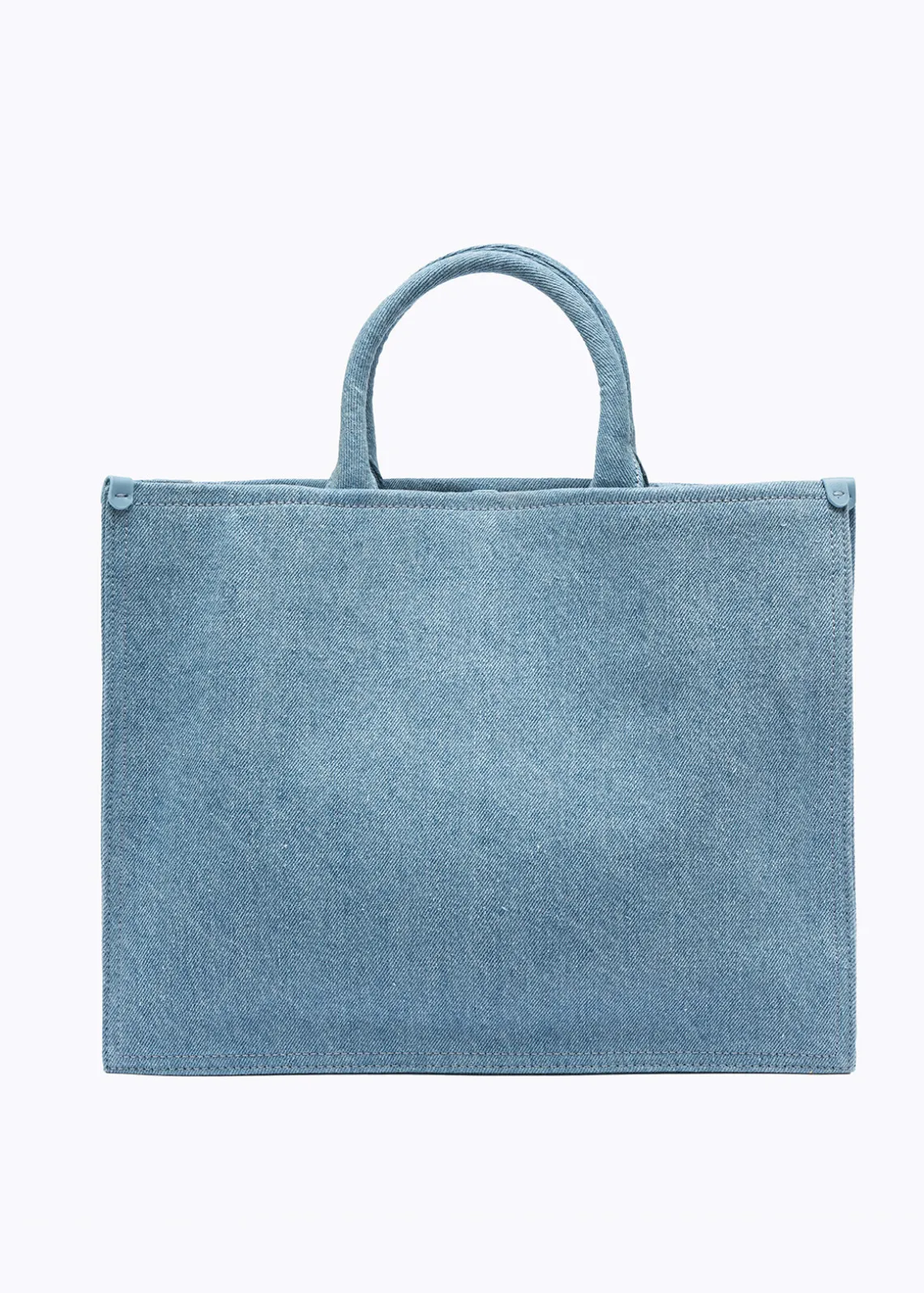 DENIM SHOPPER BAG WITH ROSE