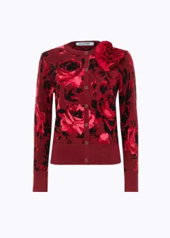 DOUBLE-FACE CARDIGAN WITH BROOCH
