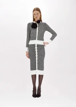 DOUBLE-FACE CARDIGAN WITH BROOCH
