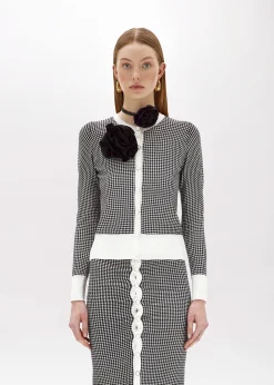 DOUBLE-FACE CARDIGAN WITH BROOCH
