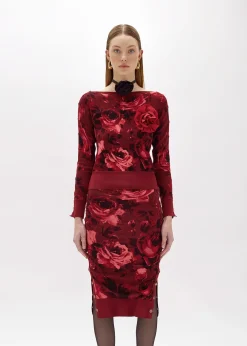 DOUBLE-FACE SWEATER WITH BROOCH