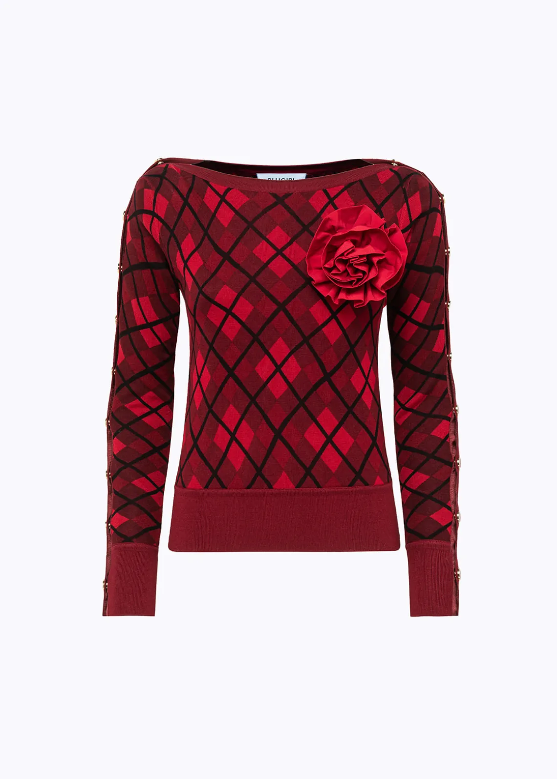 DOUBLE-FACE SWEATER WITH BROOCH