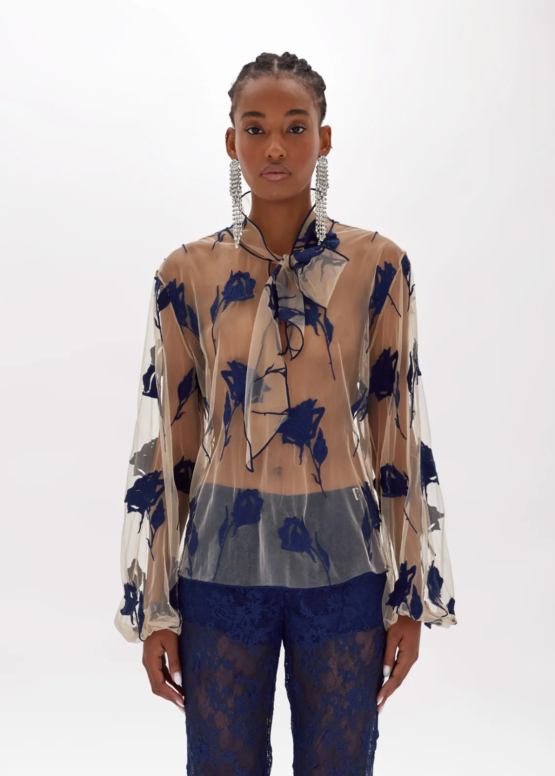 Embroidered tulle Blouse