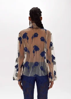 Embroidered tulle Blouse