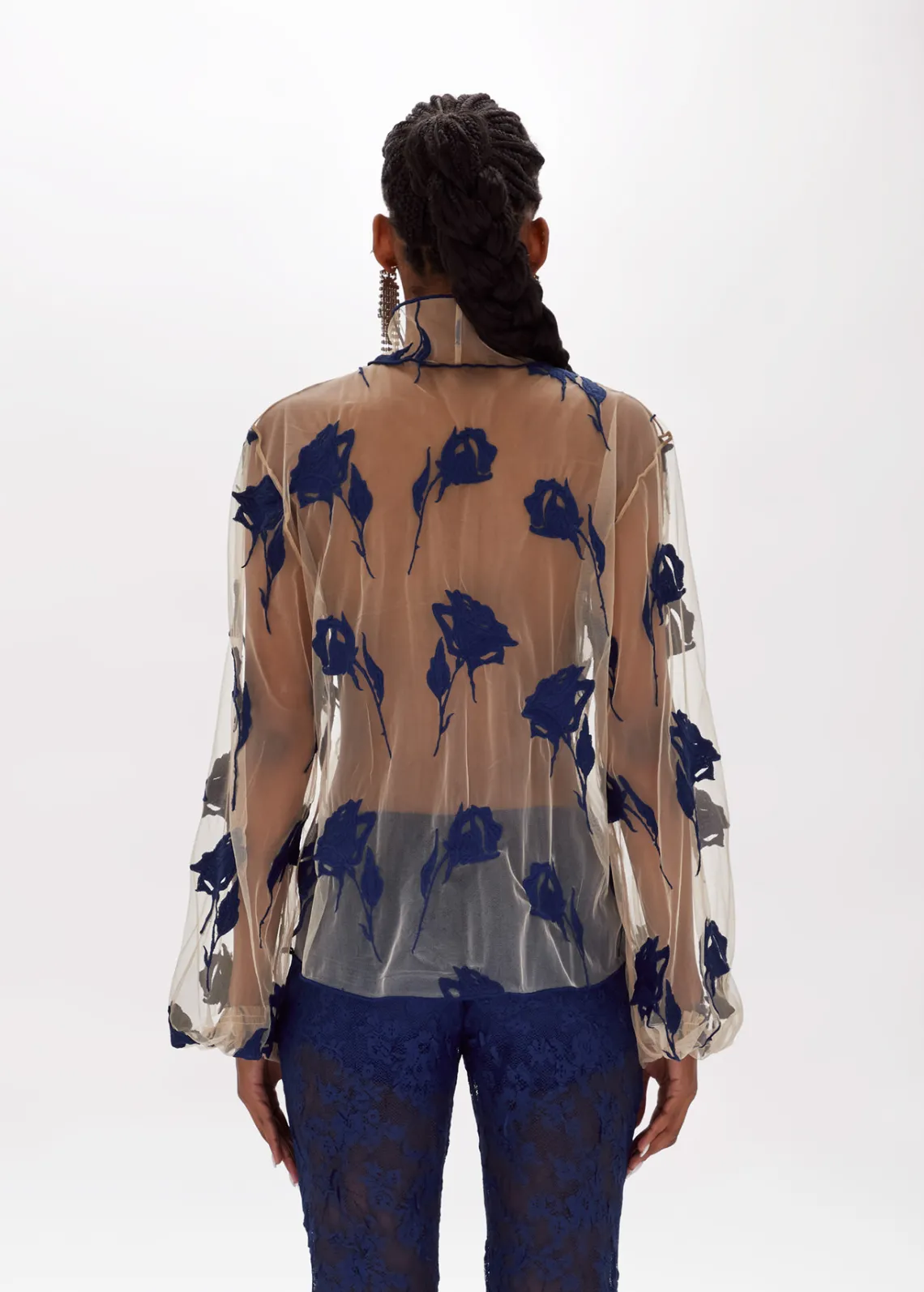 Embroidered tulle Blouse