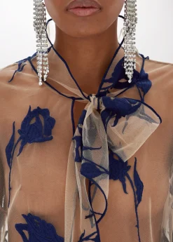 Embroidered tulle Blouse