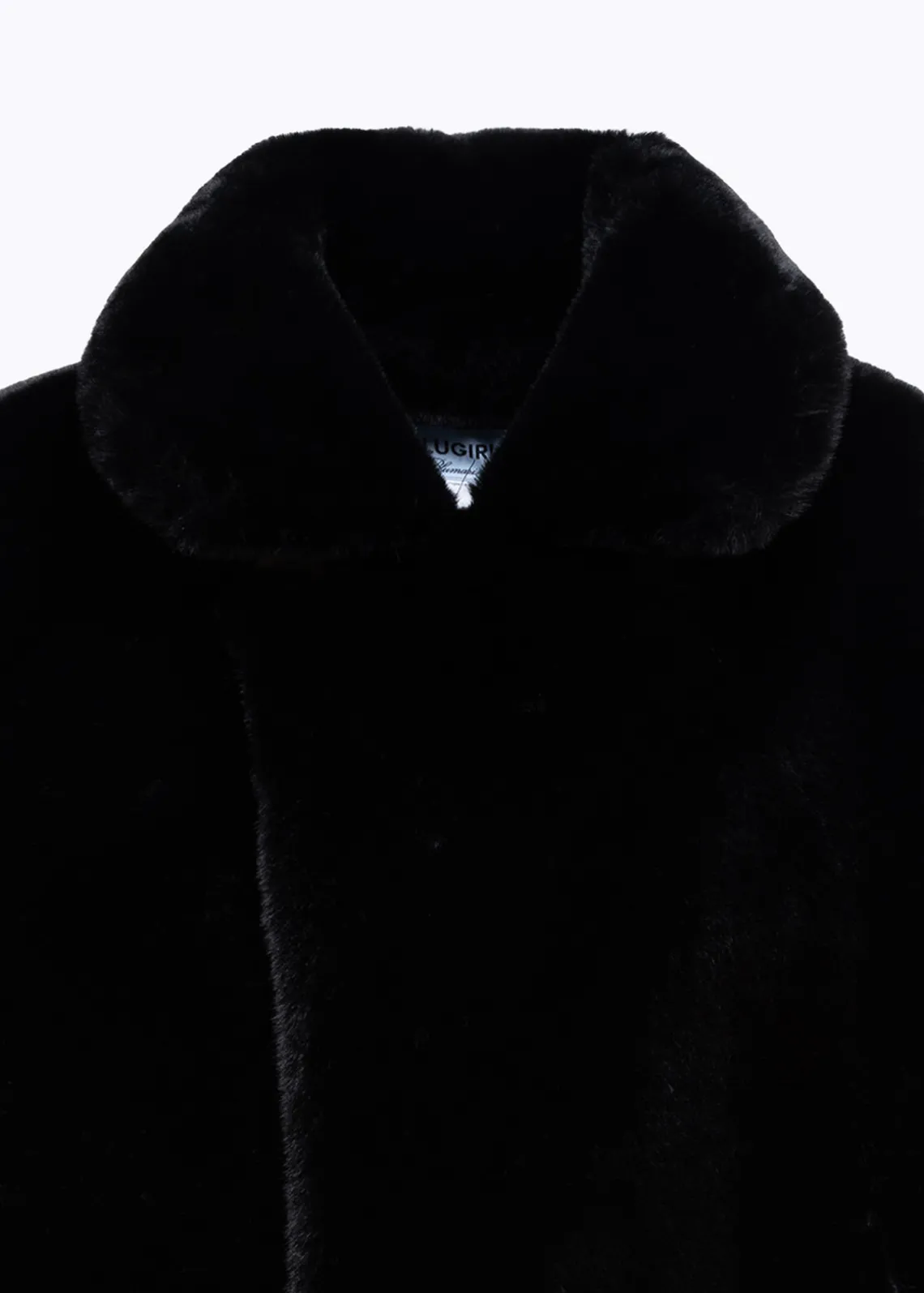 FAUX FUR CAPE WITH BROOCH