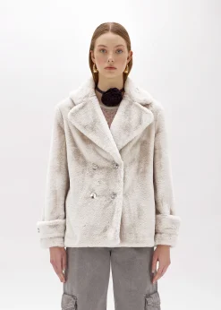 FAUX FUR CROPPED COAT