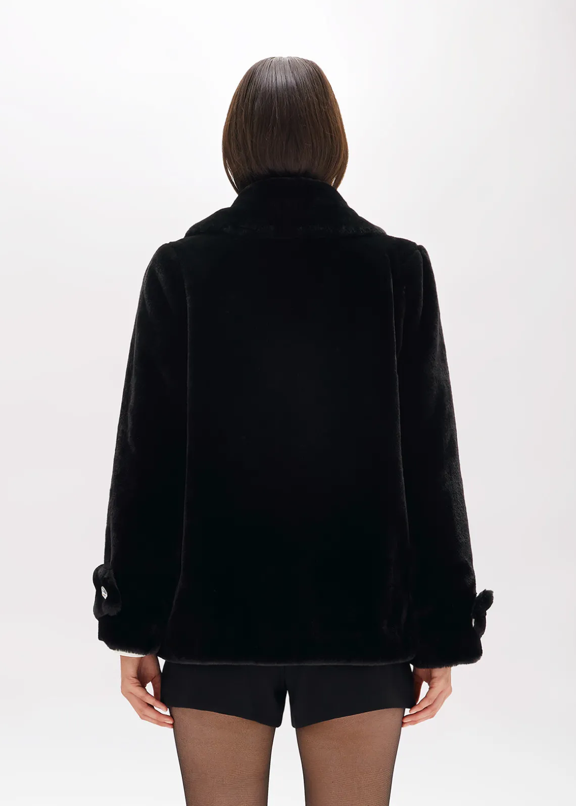 FAUX FUR CROPPED COAT
